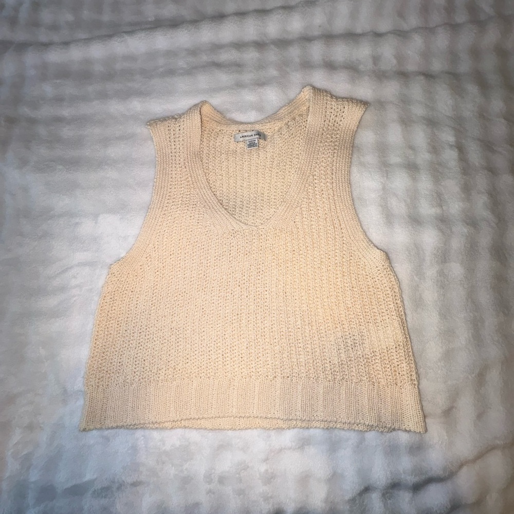 Women's Cream Knit Tank Top